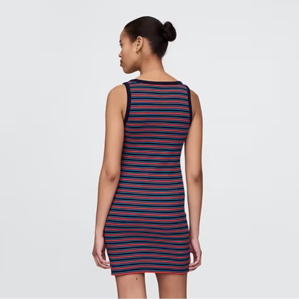 GAP Rib Mini Tank Dress In Stripes. Size Small NWT - Picture 2 of 9